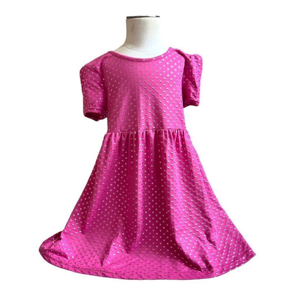 Baby Girls Picapino Boutique Silver Metallic Polkadot Dress - Sz 18 mo